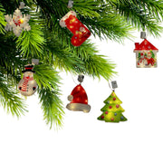 LED Acrylic Christmas Ornaments Assorted, Holiday Tree Decorations, Illuminated Acrylic Festive Ornaments, Set of 12