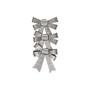 3 Piece Shiny Decorative Bows Silver Holiday Decoration - Set of 6