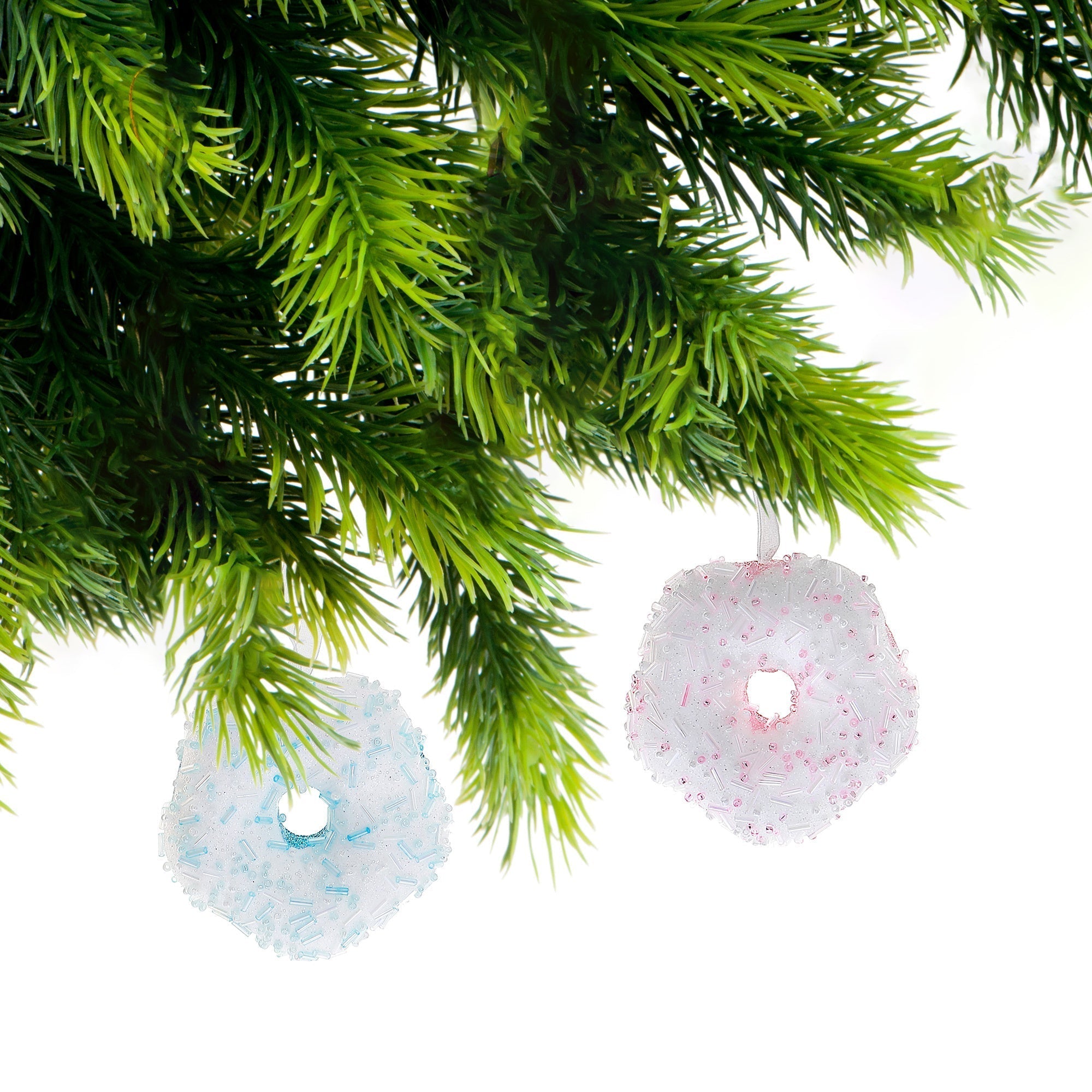 Donut Christmas Ornament Set of 12 – Holiday Tree Decoration