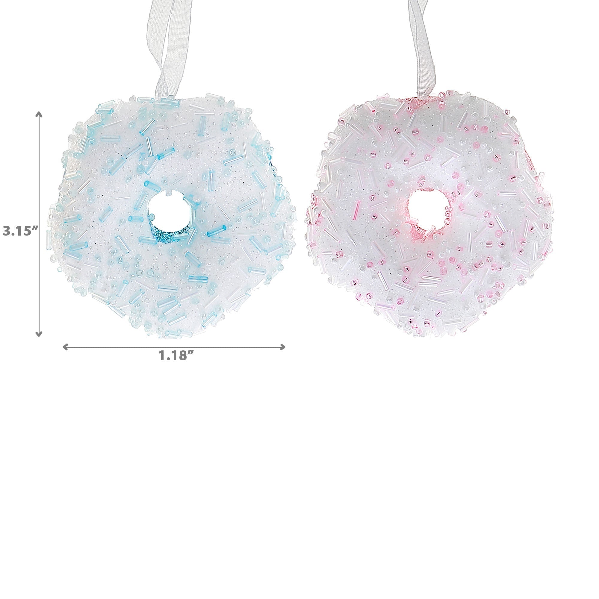 Donut Christmas Ornament Set of 12 – Holiday Tree Decoration