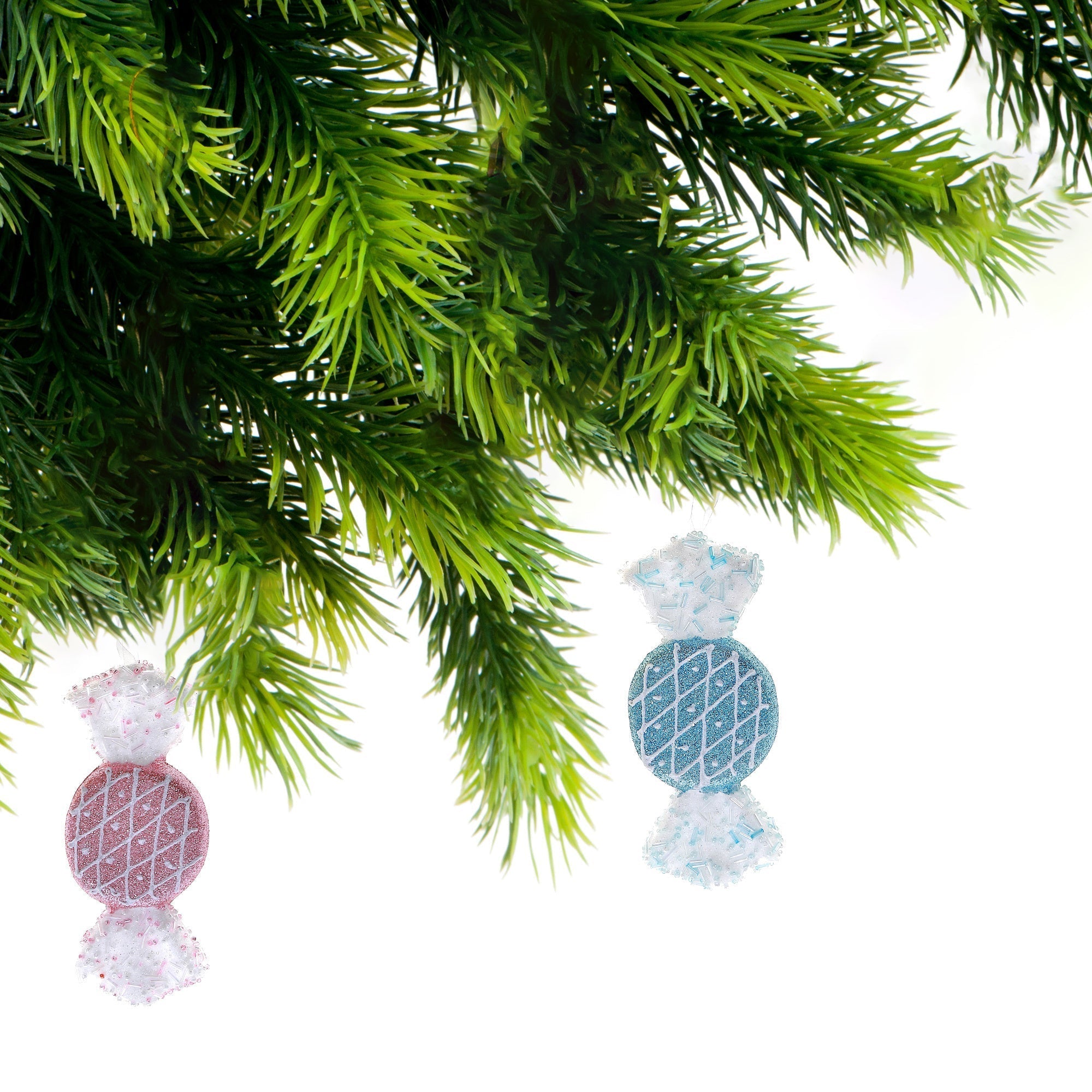 Candy-Shaped Christmas Ornament Set of 12 – Holiday Tree Decoration