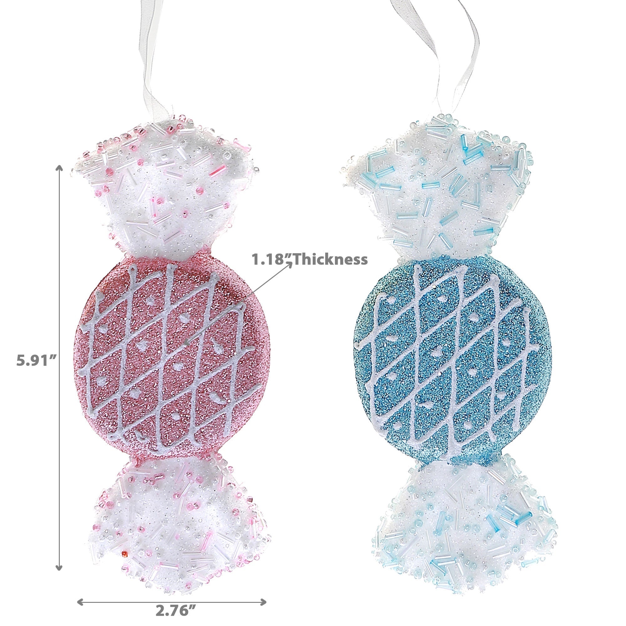 Candy-Shaped Christmas Ornament Set of 12 – Holiday Tree Decoration