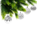 Clear and White Glitter Ball Ornament - Set of 12