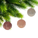 Textured Glitter Ball Ornament (Asstd) (12/Disp) - Set of 12