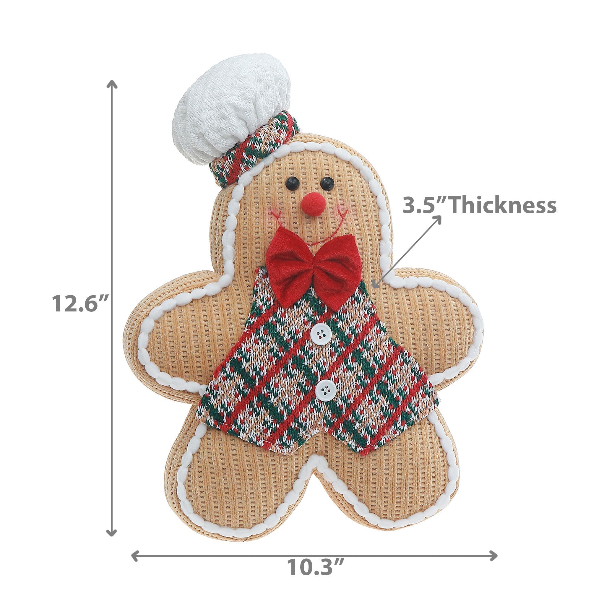 Gingerbread Baker Girl Plush – Christmas Holiday Decoration, Plush Figure