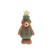Nicholas Teddy Bear Plush Stander 18.5" – Christmas Decor, Holiday Plush Figure