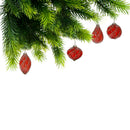 Red Glass Ornament With Gold Glitter - Set of 12