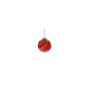 Red Glass Ornament With Gold Glitter - Set of 12