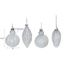 Glass Glitter Ornament Light Blue - Set of 12