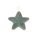 Green Sequin Star Ornament - Set of 12