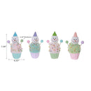Snowman On Cupcake Ornament - Set of 4