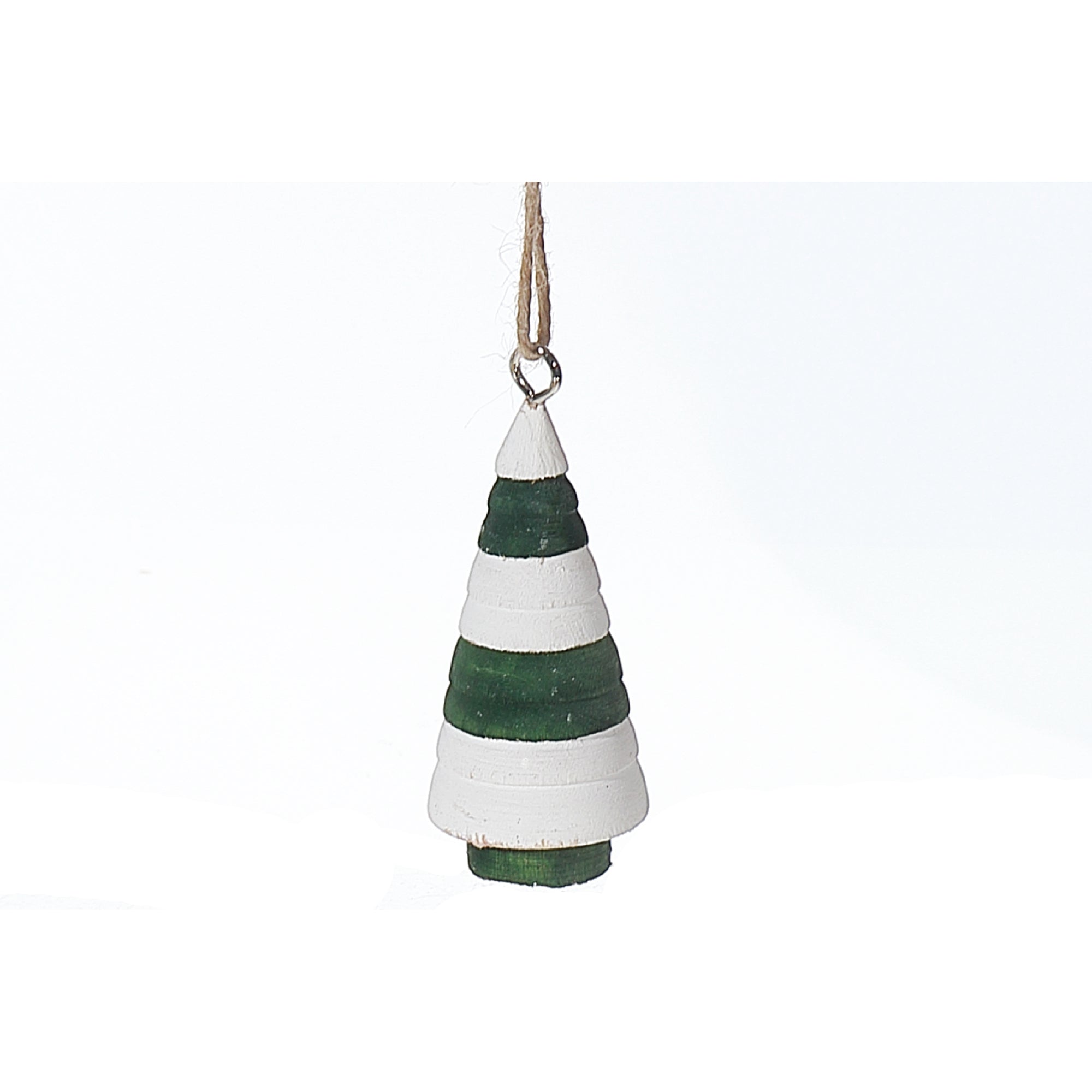 3.54" Wooden Christmas Tree Ornament Set of 12 – Holiday Decoration, Tree Hanging