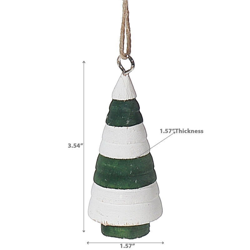 Wooden Tree Ornament 3.54" - Set of 12