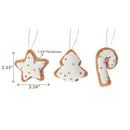 Fabric Hanging Gingerbread Cookie Ornament (Asstd) - Set of 12