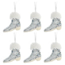 Disco Hanging Boot Ornament (Silver) - Set of 6