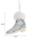 Disco Hanging Boot Ornament (Silver) - Set of 6