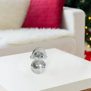 Disco Snowman with Earmuffs Decor Set of 2 Silver – Christmas Tabletop Decoration, Holiday Winter Accent, Festive Indoor Figurines