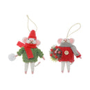 Wool Hanging Ornament (Mouse/Mouse) (Asstd) - Set of 6