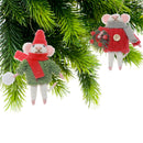 Wool Hanging Ornament (Mouse/Mouse) (Asstd) - Set of 6