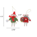 Wool Hanging Ornament (Mouse/Mouse) (Asstd) - Set of 6