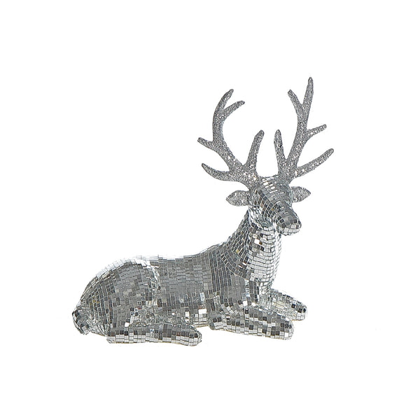 Disco Sitting Reindeer Décor (Silver)