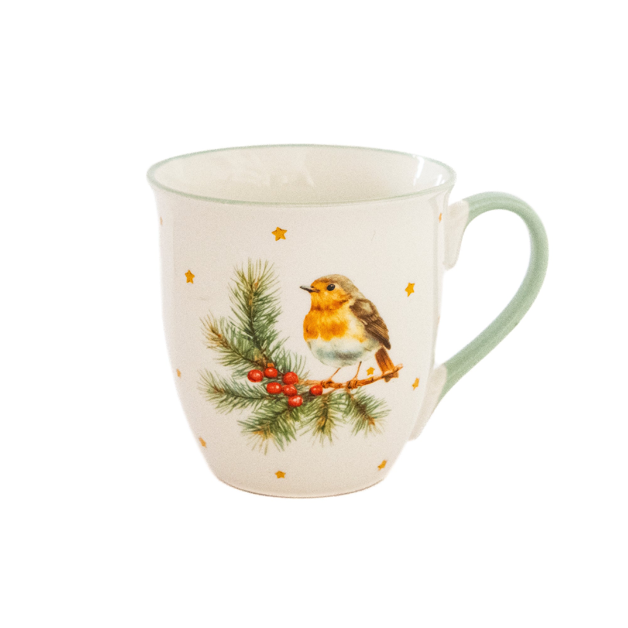17.5oz Ceramic Mug Bird, Coffee Mug, Holiday Decor- Set of 2