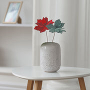 Glitter Edged Poinsettia Spray Set of 6, Christmas Poinsettia Spray, Holiday Floral Decoration