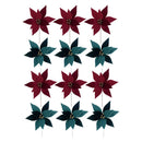 Sherpa Poinsettia Pick (Asstd) - Set of 12