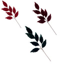 Glitter Felt Leaves Pick (Asstd) - Set of 12