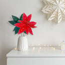 Glitter Felt Poinsettia Pick (Asstd) - Set of 12