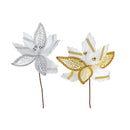 Rhinestone Poinsettia Pick (Asstd) - Set of 12