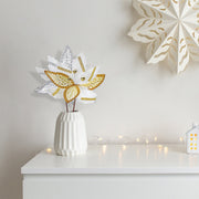 Assorted Rhinestone Poinsettia Decorative Pick - Set of 12, Christmas Holiday Decor, Festive Centerpiece, Sparkling Accent