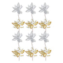 Rhinestone Poinsettia Pick (Asstd) - Set of 12