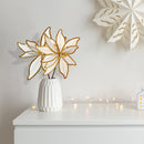 Twine Edged Burlap Poinsettia Pick (Asstd) - Set of 12