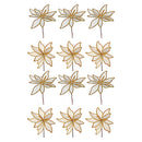 Twine Edged Burlap Poinsettia Pick (Asstd) - Set of 12