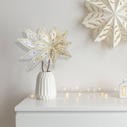 Assorted Braided Edge Poinsettia Decorative Pick - Set of 12, Christmas Floral Decoration, Holiday Centerpiece, Festive Arrangement