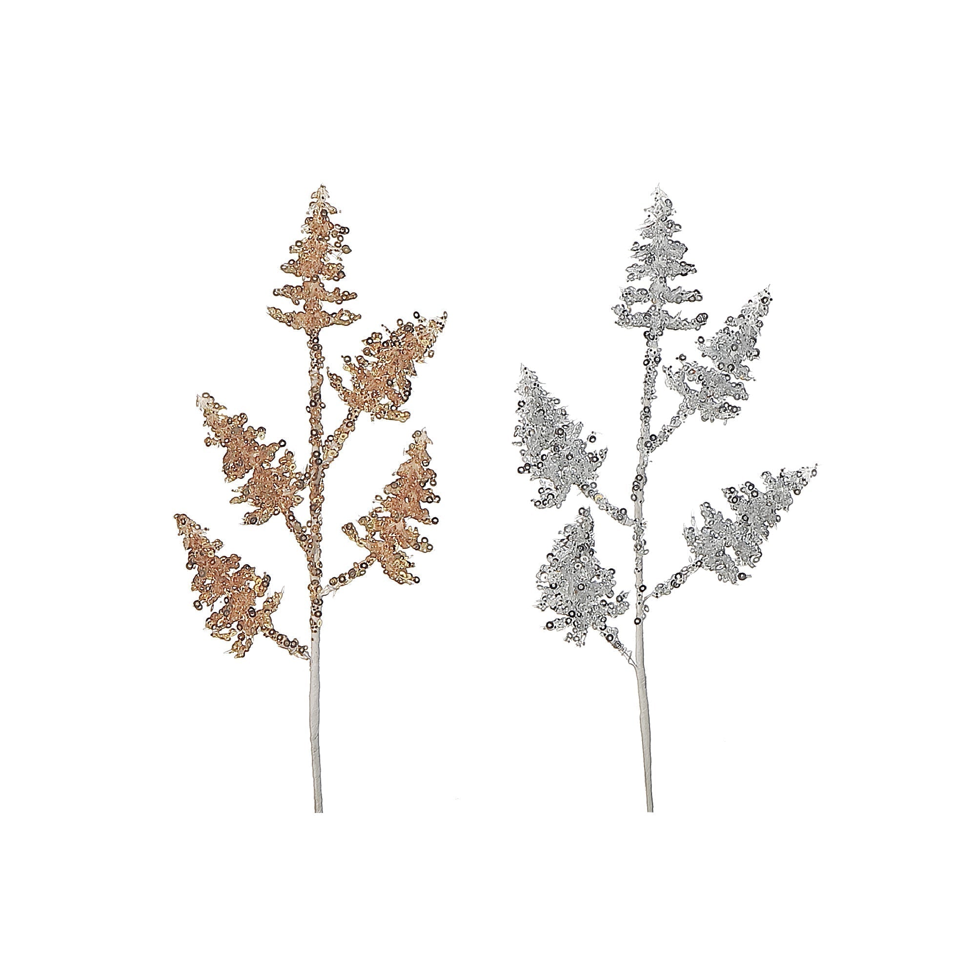 Glitter Pine Pick Set of 12, Christmas Tree Floral Pick, Holiday Floral Decoration, Artificial Pine Pick