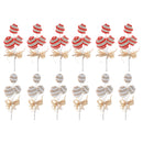 Striped Triple Ornament Pick (Asstd) - Set of 12