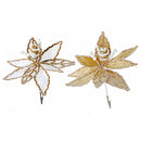 Braided Edge Poinsettia Pick (Asstd) - Set of 6