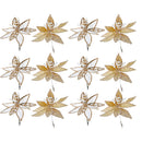 Braided Edge Poinsettia Pick (Asstd) - Set of 6