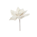 Furry Poinsettia Pick (Ivory) - Set of 6