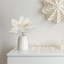 Furry Poinsettia Pick (Ivory) - Set of 6
