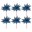 Sherpa Poinsettia Pick (Grey) - Set of 6