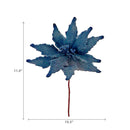 Sherpa Poinsettia Pick (Grey) - Set of 6