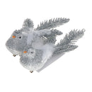 Set Of 2 Glitter Cardinal Clip (Silver) - Set of 6