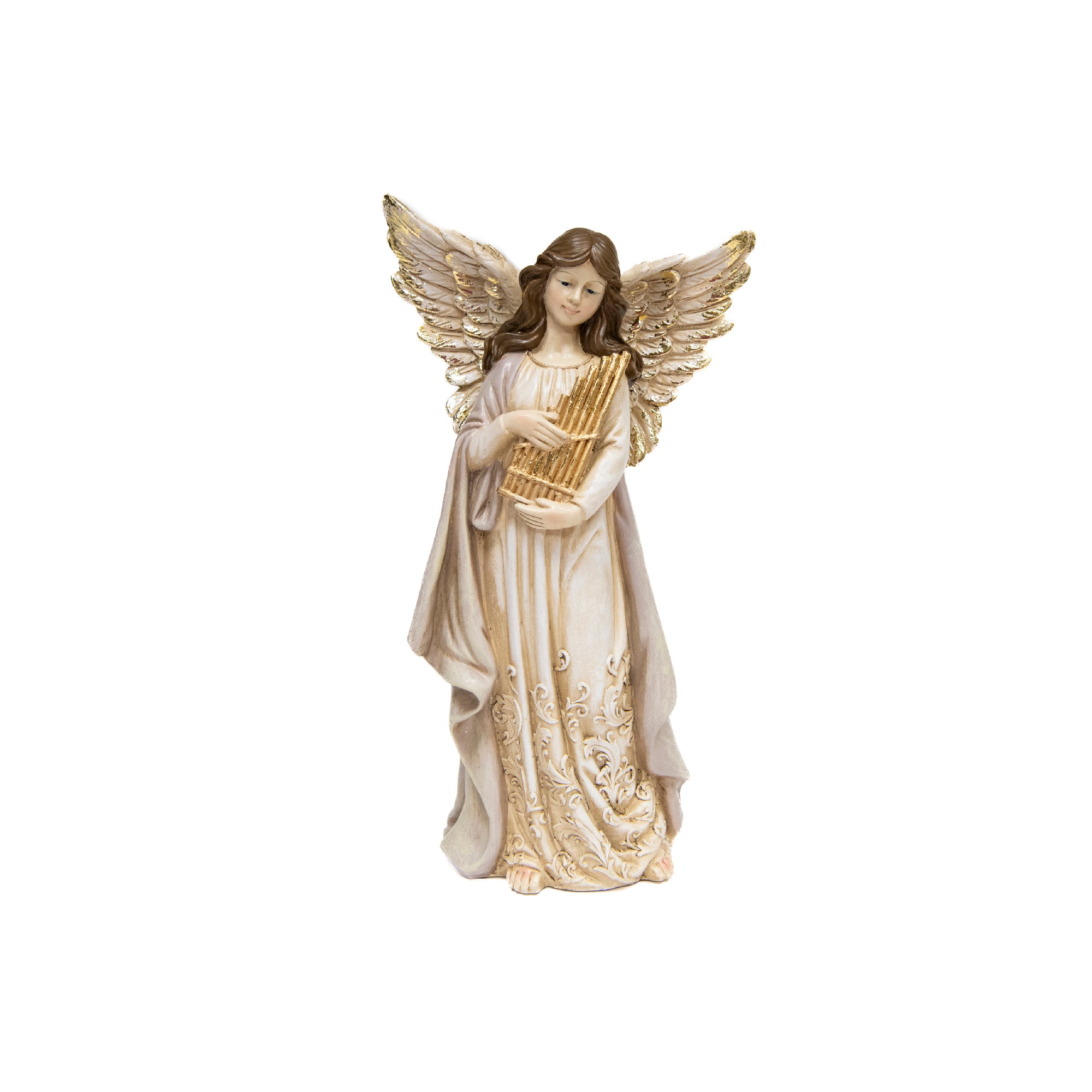 Angel Statue with Harp, Holiday Decor