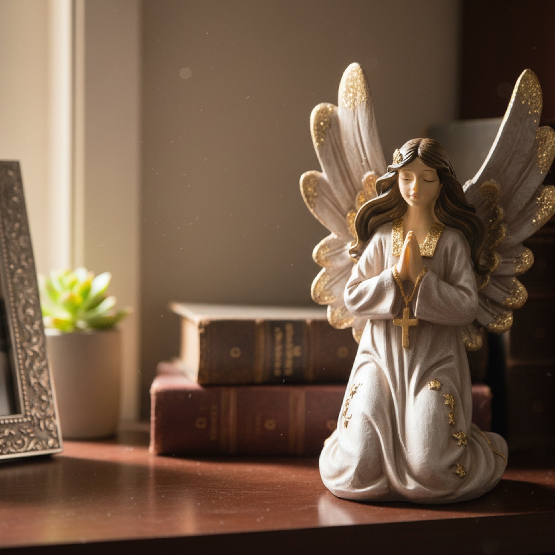 Angel Statue Kneeling, Holiday Decor