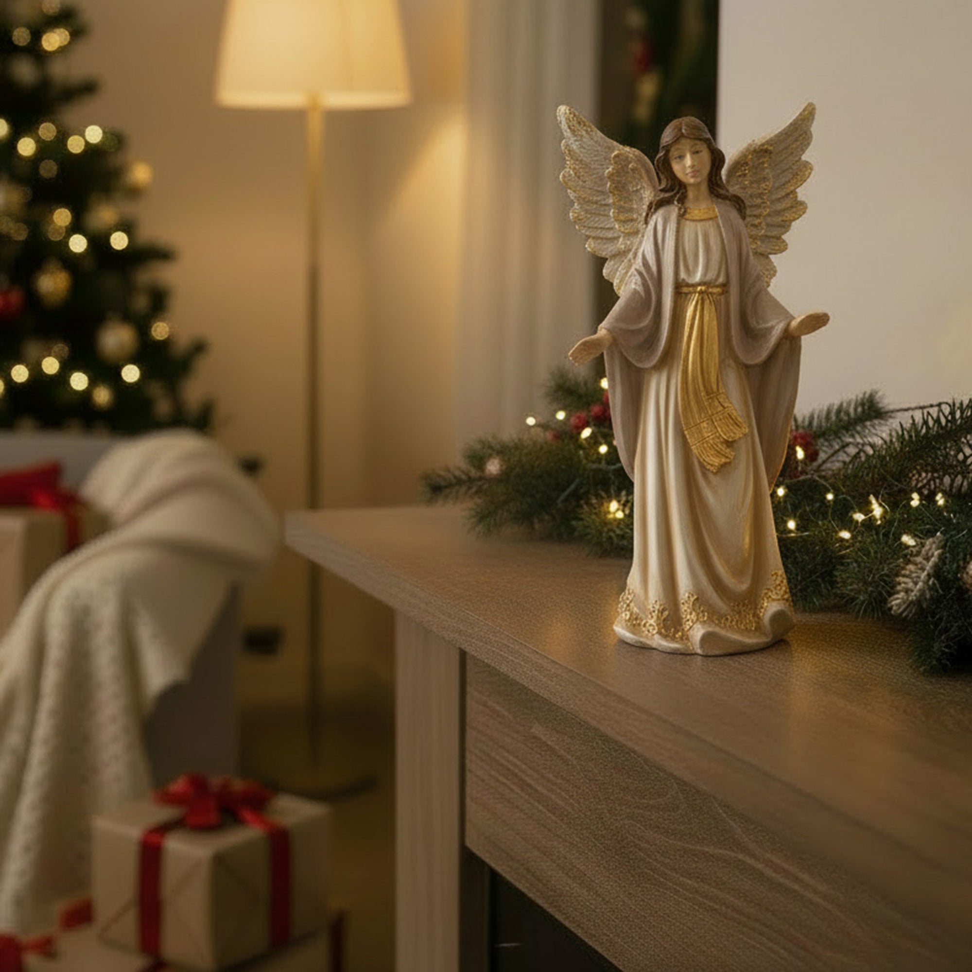 Angel Statue Arms Out, Holiday Decor
