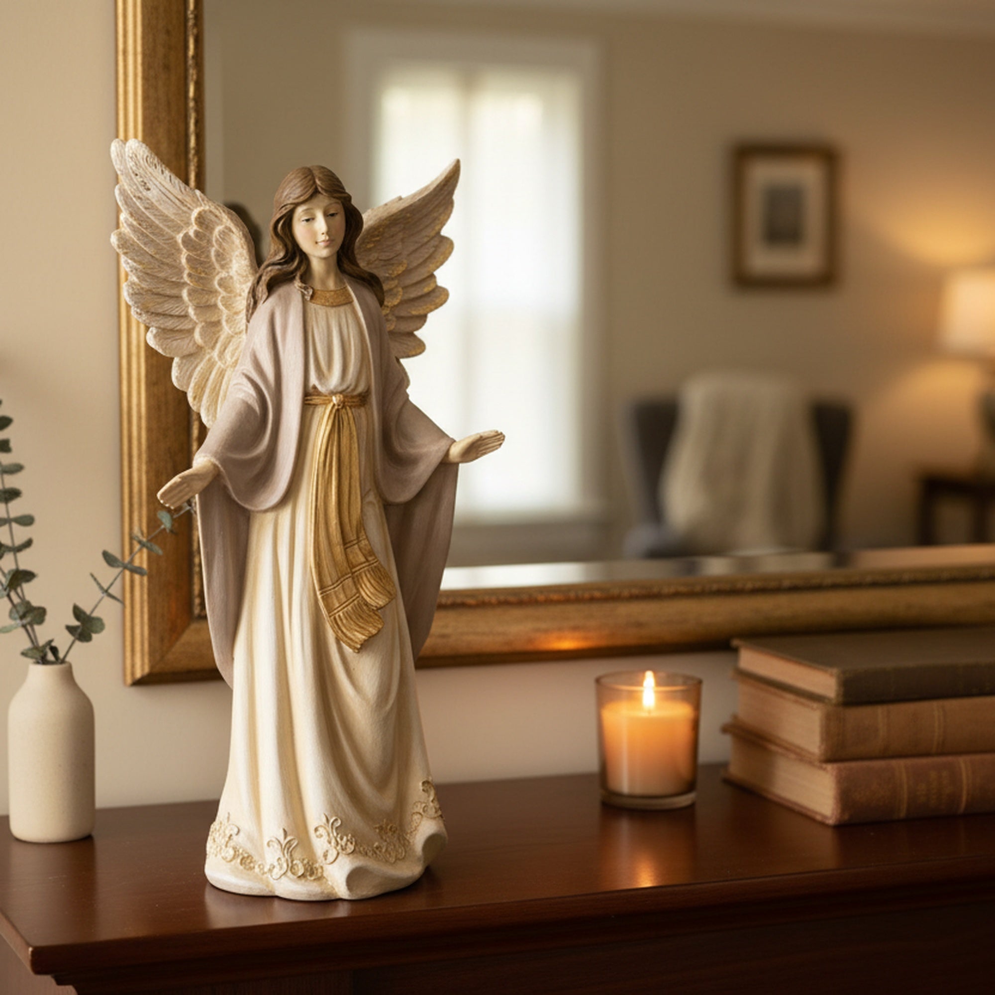 Angel Statue Arms Out, Holiday Decor