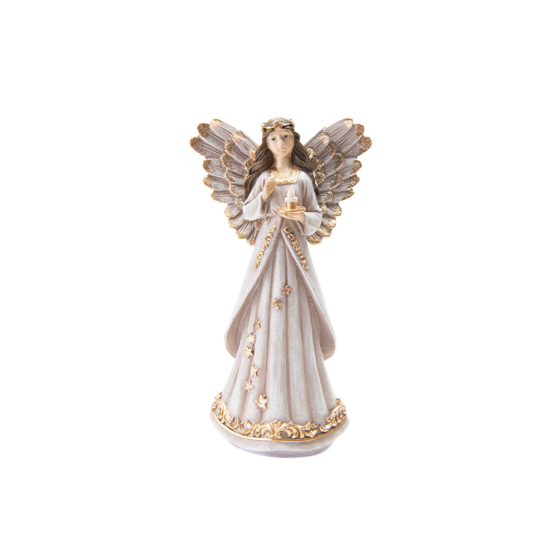 Angel Statue with Candle, Holiday Decor